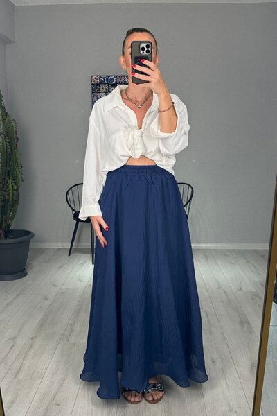 lady special Lined Flounced Long Chiffon Skirt