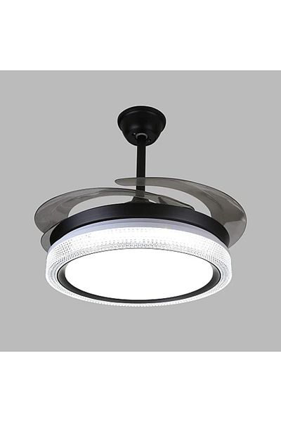Hummer Foldable Ceiling Fan Black with 3 Lighting Modes (50 cm)
