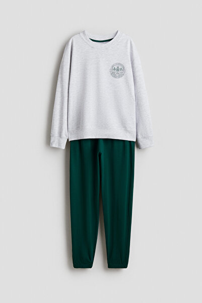 H&M Pamuklu ve Baskılı Pijama Takımı