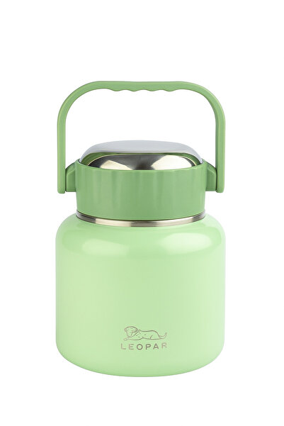 Elista Çelik Mama Termosu sıcak veya soğuk yiyecekler için öğle yemeği termosu 900 ml Yeşil