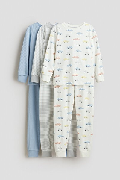 H&M 3'lü Pamuklu Pijama Takımı