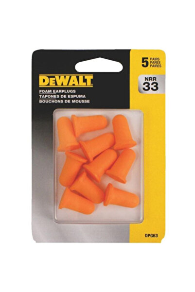 Dewalt 5 أزواج من سدادات الأذن الرغوية على شكل جرس بدون أسلاك