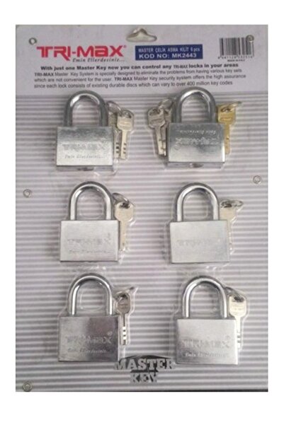 Genel Markalar Trimax Master Çelik Asma Kilit 55 mm 6'lı Set MK2443