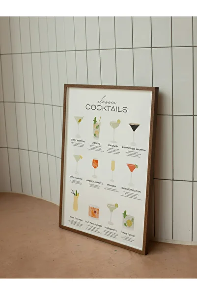 studio duha Classic Cocktails - Classic Cocktails Poster - Frameless Modern Painting - Kitchen Bar Decor