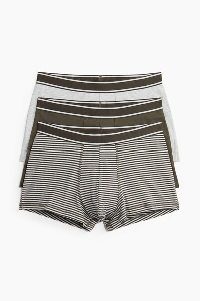 H&M 3'lü Pamuklu Kısa Paça Boxer Şort