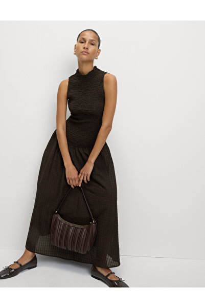 Marks & Spencer Pamuk Karışımlı Dokulu Jersey Midi Elbise