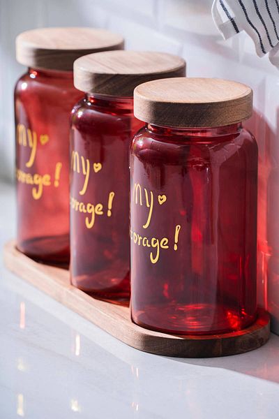 ACAR Pierre Acacia Jar Set with Lid - 19 cm