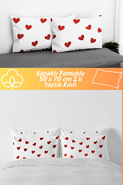 Vareni Pamuklu Yastık Kılıfı 2 Adet Kapaklı 50 x 70 cm İpliği Boyalı Modern B...