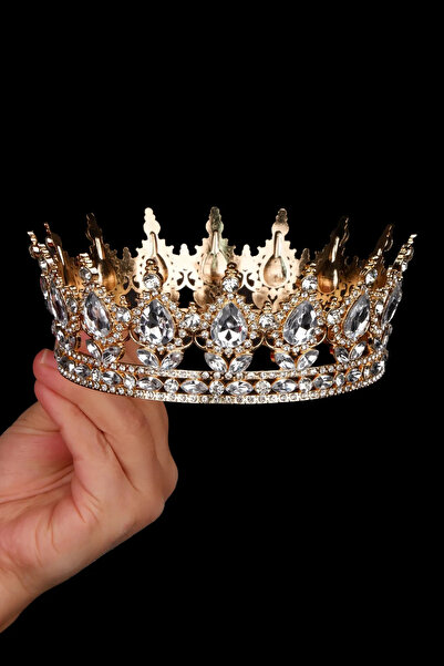 Valdora تاج الأميرة الدائري الكامل القابل للطي والطي، تاج معدني على شكل كعكة ...