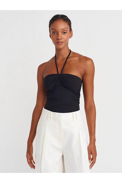 Dilvin 31959 Halter Strapless Top-Black