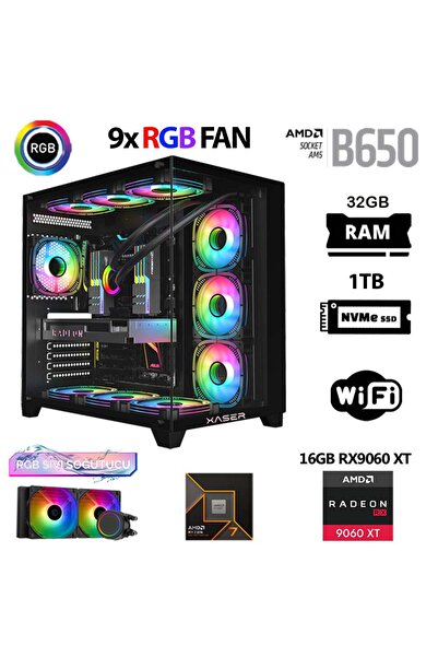 XASER Lexus x790 Ryzen 7 9800X3D 32GB DDR5 Ram 1TB M.2 NVMe SSD 16GB RX9060 X...