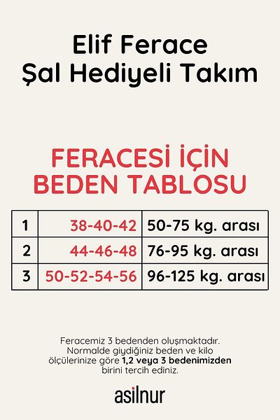 ASİLNUR Elif Ferace Shawl Gift Set Stone