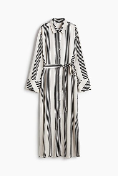 H&M Kuşaklı Gömlek Elbise
