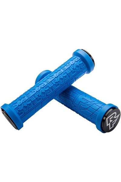 Race Face Grippler Lock On Grips, Rubber Material, Blue Color, 1 Pair