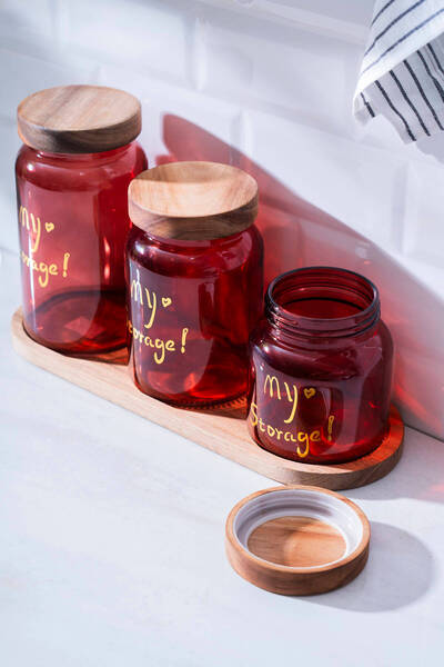 ACAR Pierre Akasya Kapaklı Kavanoz Seti