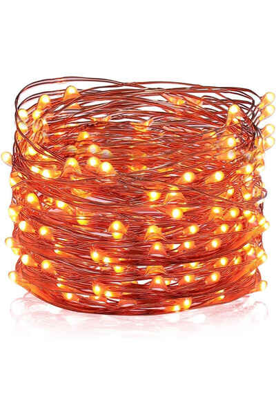 ariceleo Instalație cu 100 LED-uri, plastic/cupru, portocaliu, 10 m