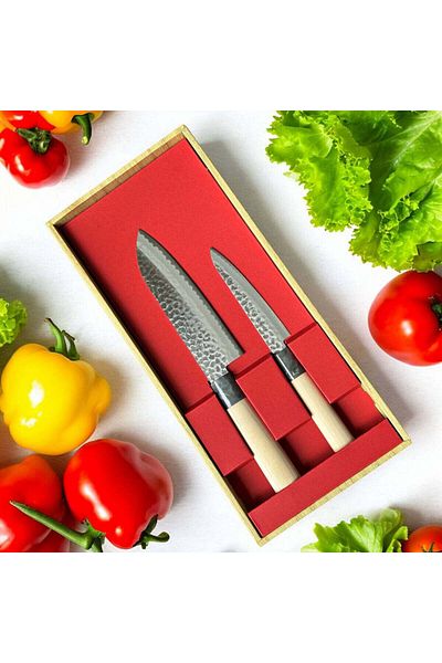 Yaxell Gift Set: 2 Japanese Santoku & Petty Kitchen Knives