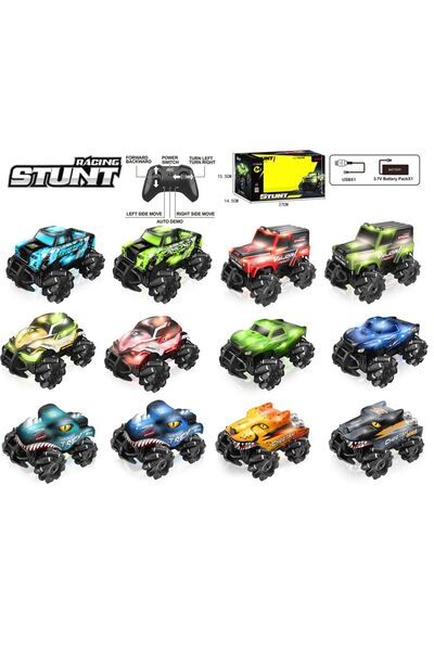 Genel Markalar KUMANDALI STUNT ARABA 666-842CA-3-4-5-6-7CA 4X4 F/F 2.4GHZ IŞI...