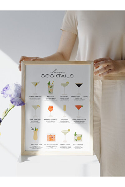 studio duha Classic Cocktails - Classic Cocktails Poster - Frameless Modern Painting - Kitchen Bar Decor