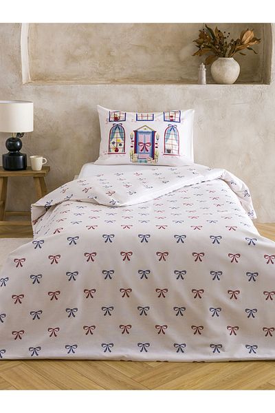 LC Waikiki Bow Printed Single Duvet Cover Set