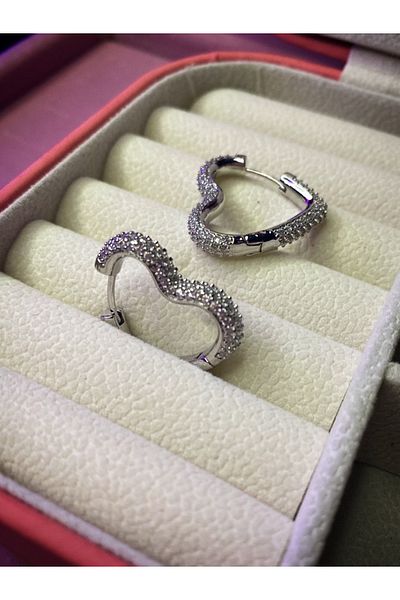 TATLIŞ Steel Stone Heart Vip Earrings
