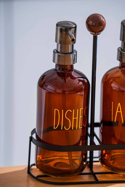 ACAR Pierre Metal Stand Soap Dish Set - 500 ml
