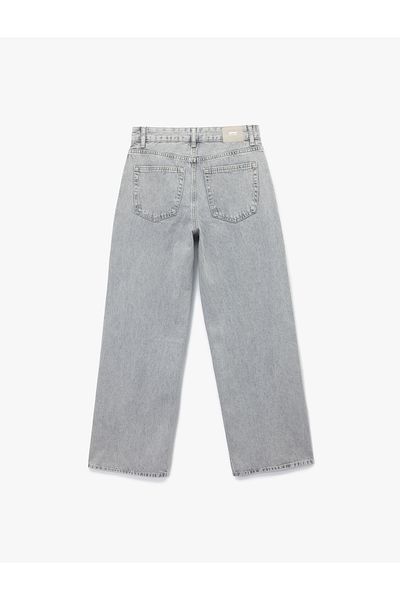 Koton Pantaloni din denim cu picioare largi cu detalii de piatră - Blugi cu picioare largi Bianca