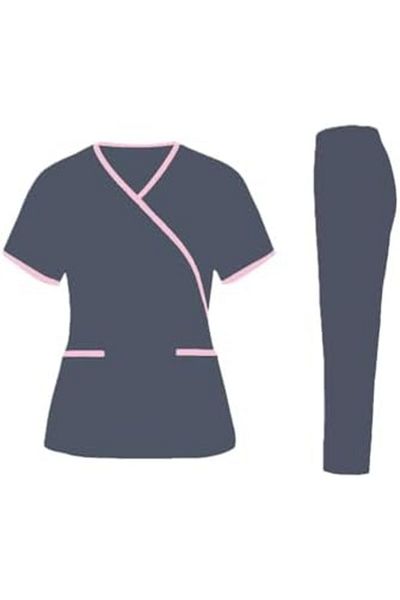 Rannah's Uniform Exquisite Scrub Set Uniform for Women, Beautician, Housemaid, Nurse with Piping