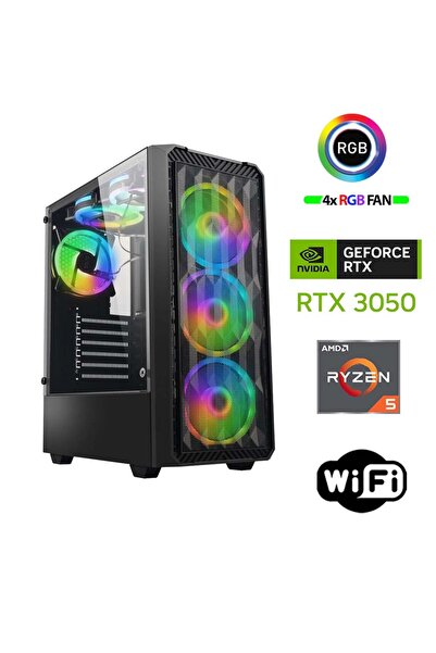 XASER Armor X80 Ryzen 5 5500 32GB Ram 512GB M.2 NVMe SSD 6GB RTX3050 Masaüstü...