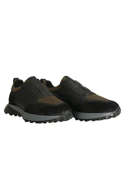 Platin Black Khaki Leather Men's Sneaker