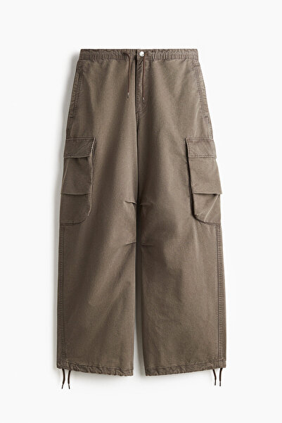 H&M Soluk Görünümlü Kargo Pantolon Loose Fit