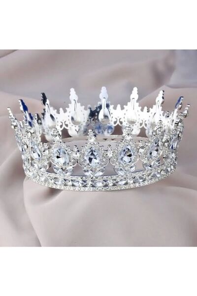 Valdora تاج الأميرة الدائري الكامل القابل للطي والطي، تاج معدني على شكل كعكة ...