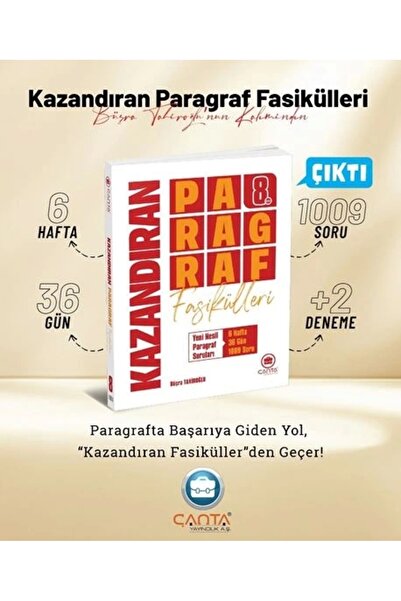 Çanta Yayıncılık Çanta 8.Sınıf Kazandıran Paragraf Fasikülleri (6 fasikül) + Deneme Sınavı