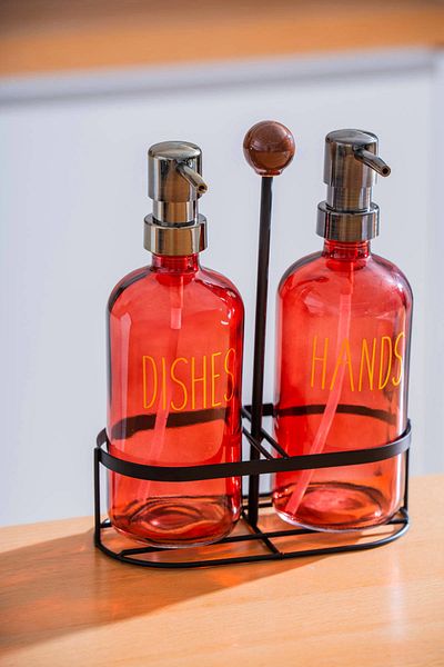 ACAR Pierre Metal Stand Soap Dish Set - 500 ml