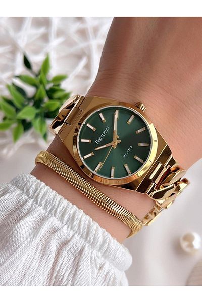 Ferrucci Women's Wristwatch+Bracelet Special Series Steel Cord Blackening Color Does Not Throw Vs.Blkt.0530