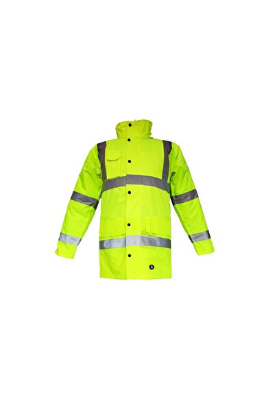 Junior JN1011 Waterproof Fosforlu Oxford Parka Sarı XL beden