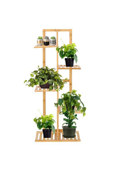 SERSIMO Stand de flori din lemn cu 6 etajere suport GA199, 102x40cm