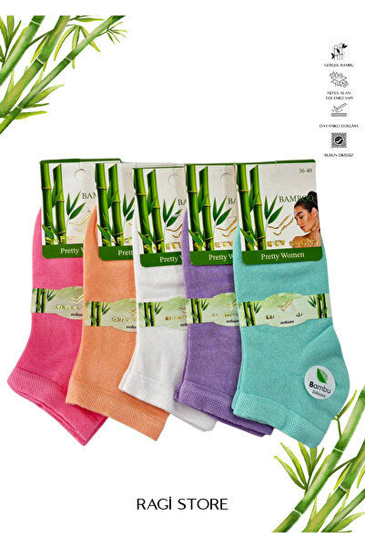 ragistore 5'li Bambu Çok Renkli Kadın Patik Çorap