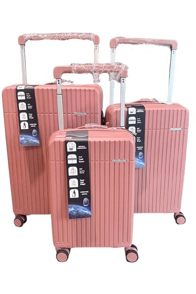 JIAN INT 3-Piece Hard Shell Luggage Set with Spinner Wheels & Anti-Theft Zipper – Lightweight Travel