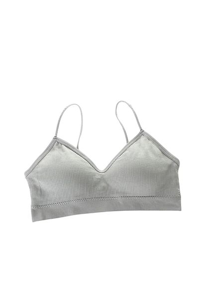 Mixbo Mixbo women's sports bra, with straps and bare back, seamless, Push Up model, S/M, grey