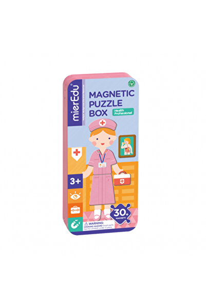 Mieredu Puzzle magnetic in cutie metalica, joc de potrivire si asociere - Doctor