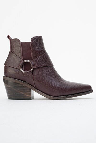 Zeynep Sıradağlı Felia Deri Kadın Bot Bordo