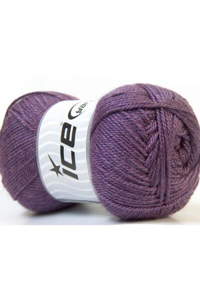 Ice yarns 4x100 جرام. خيوط دورة أكريليك شتوية أرجوانية، خيوط مسطحة، 100% أكريليك