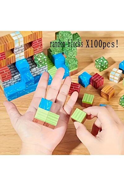 LRS STORE 100 Parça Manyetik Yapı Blokları, 3 Boyutlu Mıknatıslı Oyuncak Küpl...