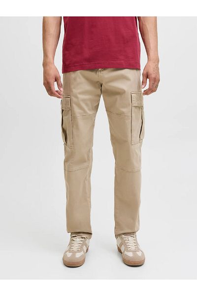 Jack & Jones بنطلون كارغو أبيض فاتح للرجال