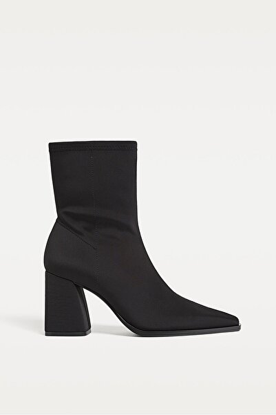 Stradivarius Neoprene-effect high-heeled ankle boots