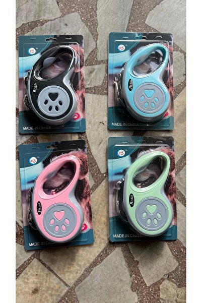 Dalian Home Evcil Hayvan Otomatik Geri Çekilebilir Pati Desenli Gezdirme Tasması 5 Mt Pati Desen RENK SECENEKLİ