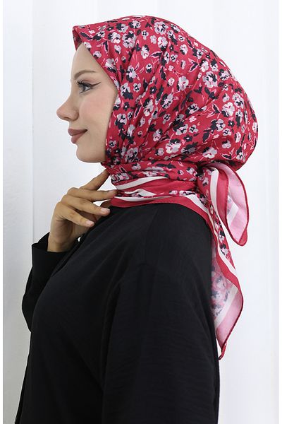 sefamerve Patterned Soft Scarf 90203-11 Coral