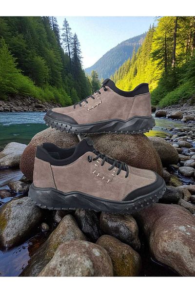 Voyager Men's Khaki Leather Daily Shoes 6012
