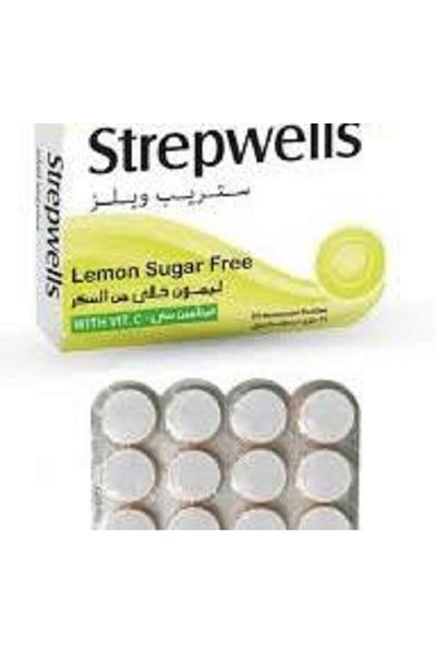 Luna Strepwells Lemon Sugar Free 24 Mentholated Pastilles